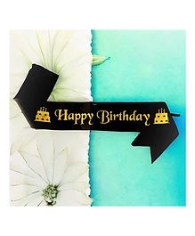 Expelite Metallic Birthday Sash - Black