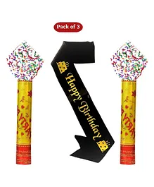 Expelite 2 party popper and sash Combo - Pack of 3