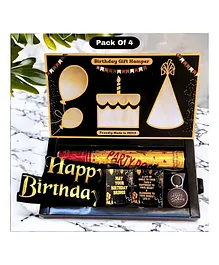 Expelite Birthday Party Combo Pack of 4 - Golden & Black
