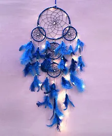 Asian Hobby Crafts Dream Catcher with Lights Handcrafted Wall Hanging - Blue