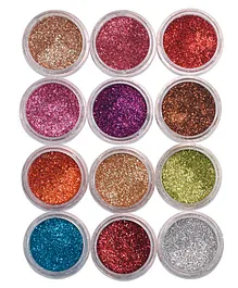 Asian Hobby Crafts Glitter Sparkle Powder Pack of 12 - 7 g Each