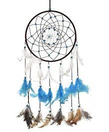 Asian Hobby Crafts Traditional Handcrafted Dream Catcher Wall Hanging with Natural Feathers   - Multicolour