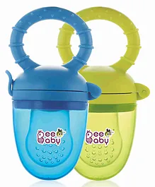 BeeBaby Fruttino Silicone Fruit Nibbler Pack of 2 - Blue & Green