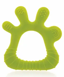BeeBaby Finger Shape Soft Silicone Teether with Carry Case  BPA Free Teething Toy for Babies with Textured Surface for Soothing Gums. 100% Food Grade - Green