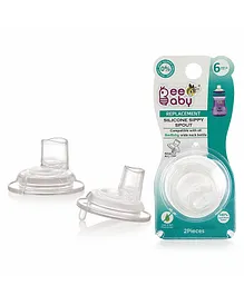 BeeBaby Replacement Anti-Colic Soft Silicone Sippy Spout Nipple with Storage Case - Pack of 2
