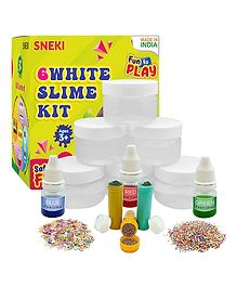 SNEKI DIY Transparent Crystal Scented Slimy Slime Gel Jelly Set Kit Pack of 6 - Multicolour
