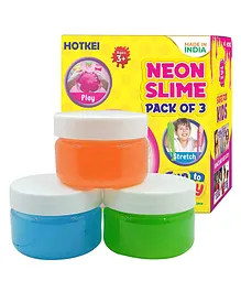 HOTKEI Bright Colorful Neon Slime each Slimy Slime Gel Jelly Toy Set for Boys Girls Kids Slime Pack of 3- Multicolour