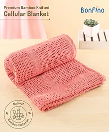 Bonfino Premium Bamboo Knitted Baby Blanket- Dusky Orange