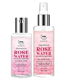 TNW The Natural Wash Combo of 2 Steam Distilled Pure Rose Water 100ml and Steam Distilled Pure Rose Water 200ml