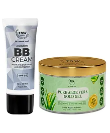 TNW The Natural Wash Combo of 2 BB Cream 01 Light Shade 30 g & Pure Aloe Vera Gold Gel 100 g