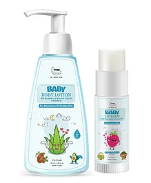 TNW The Natural Wash Combo of 2 Baby Lip Balm 6 g & Baby Body Lotion 150 ml