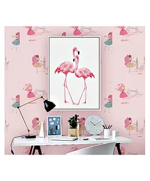 Oren Empower Beautiful Angels PVC Viny Waterproof Wallpaper For Baby Girl - Pink
