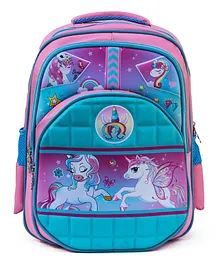 SHK Digitrade Cartoon Little Unicorn Kids Backpack Pink & Blue - 16 Inches