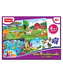 Funskool Play & Learn Dino-Pets-Aquatic-Birds 4 in 1 Educational Puzzle- 120 Pieces