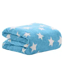 Awejoy Ultra Soft Baby Blanket with star Print  Blue & White