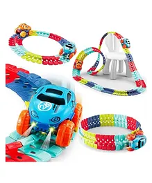 Happy Hues 46pcs Magic Car Race Track Toys Flexible- Bendable & Changeable Tracks for Kids with 1 LED  Race Car - Assorted Colours