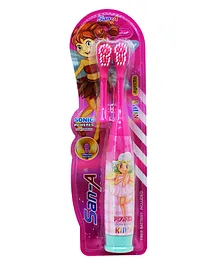 Asera Cartoon Printed Extra Soft Electric Battery Powered Toothbrush - Pink