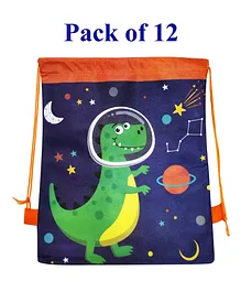 Asera Dinosaur Wildlife Animal Design Haversack Bag Blue - Pack of 12
