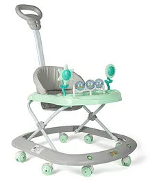 BeyBee Light Weight Parental Push Handle Kids Walker with Soft Thick Cushioned Seat - Light Green