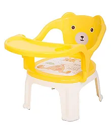 Baybee Dinning Plastic Baby Chair for Kids Study Table Chair with Cushion Seat & High Backrest Booster Seat for Baby Home School Chair for Kids - Yellow