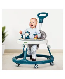 Baybee Moono Activity Walker for Baby with Parental Push Handle & 4 Seat Height Adjustable & Musical Toy Bar & FootMat - Blue