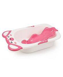 LuvLap Bathtub with Baby Bather - Pink & White