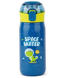 Fiddlerz Water Bottle Hot & Cold Double Walled Thermos Flask Vacuum Insulated Stainless Steel Water Bottle for Kids with Straw Blue - 500 ml