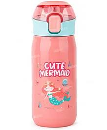 Fiddlerz Water Bottle Hot & Cold Double Walled Thermos Flask Vacuum Insulated Stainless Steel Water Bottle for Kids with Straw Pink - 500 ml