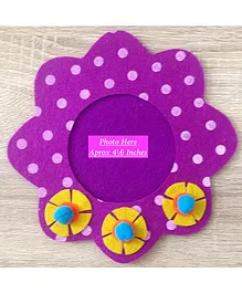 Kalacaree Flower Design Magnetic Photo Frame - Purple