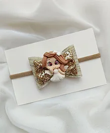 All Cute Things Fairy Detail Glitter Bow Embellished Headband - Golden