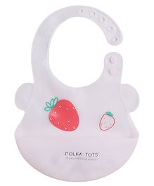 POLKA TOTS Waterproof Silicone Feeding Bibs with Adjustable Snap Buttons - Multicolour