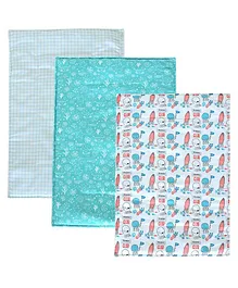TIDY SLEEP Diaper Changing Mat Bed Protector with Foam Pirates Print Pack of 3 - White