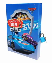 KARBD McQueen Blue Sample Text Store Cartoon Racing Cars Character Secret Lock Diary - 94 Pages