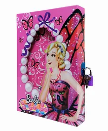KARBD Barbie Butterfly Pink Color Cartoon Character Secret Lock Diary  - 94 Pages