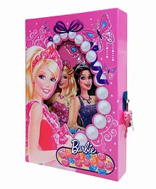 KARBD Barbie Friends Pink Color Cartoon Character Secret Lock Diary  - 94 Pages