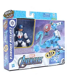 Marvel Avengers Bend and Flex Missions Captain America Ice Mission Figure Blue & White- Length 14.5 cm
