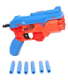 Nerf Alpha Strike Boa RC-6 Toy Gun with 6-Dart Rotating Drums and 6 Darts - Red Blue