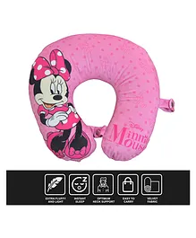 Disney by SATCAP INDIA Minnie Mouse Velvet Fabric Reversible Travel Neck Support Pillow - Pink