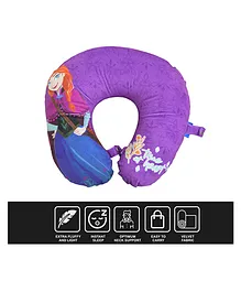 Disney by SATCAP INDIA Frozen Velvet Fabric Reversible Travel Neck Support Pillow - Purple