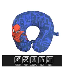 Marvel by SATCAP INDIA Marvel Spider Man Velvet Fabric Reversible Travel Neck Support Pillow - Blue