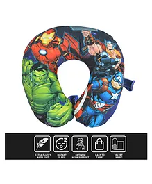 Marvel by SATCAP INDIA Marvel Avenger Velvet Fabric Reversible Travel Neck Support Pillow - Multicolour