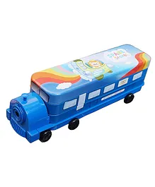 Muren School Bus Shape Metal Pencil Box - Blue (Color May  Vary)