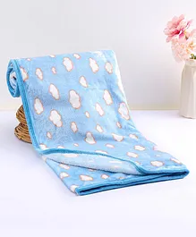 Tinycare Premium Quality Baby  Blanket  Cloud Printed - Blue