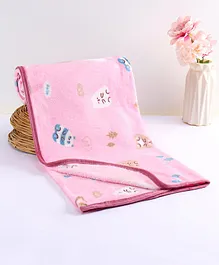 Tinycare Premium Quality Baby Blanket  Bear Printed - Pink