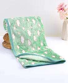 Tinycare Premium Quality Baby Blanket Cloud Printed - Green