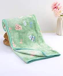 Tinycare Premium Quality Baby Blanket  Bear Printed - Green