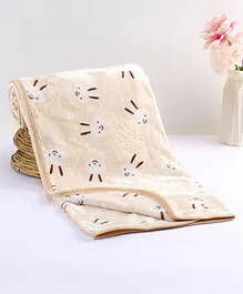 Tinycare Premium Quality Baby Blanket  Rabbit Printed - Peach