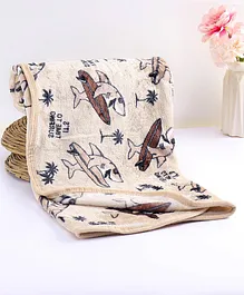 Tinycare Premium Quality Baby Blanket Shark Printed - Peach