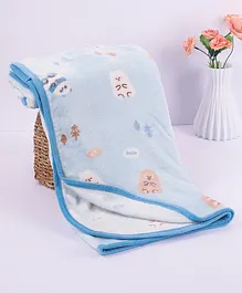 Tinycare Premium Baby Blanket Bear Print - Blue