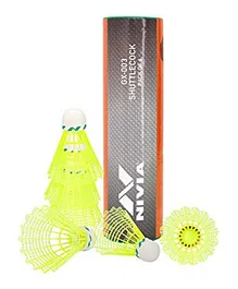 Nivia Power Strike 2000 Badminton Shuttlecock Pack of 6 - Yellow